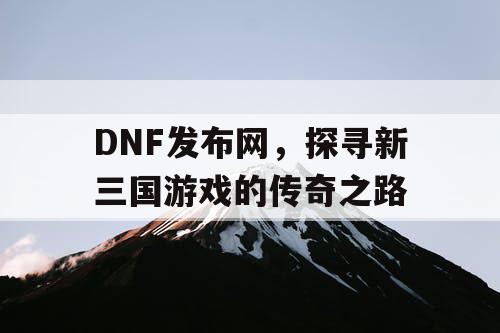 DNF发布网，探寻新三国游戏的传奇之路