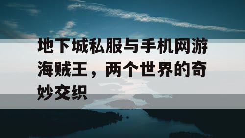 地下城私服与手机网游海贼王，两个世界的奇妙交织