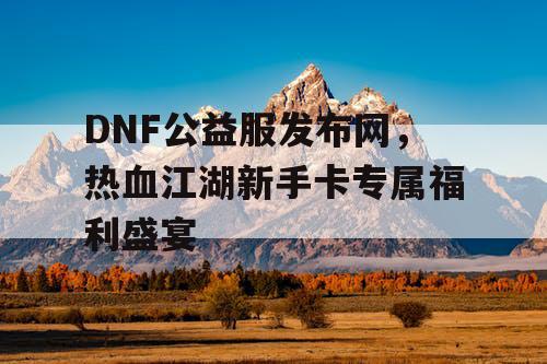 DNF公益服发布网，热血江湖新手卡专属福利盛宴